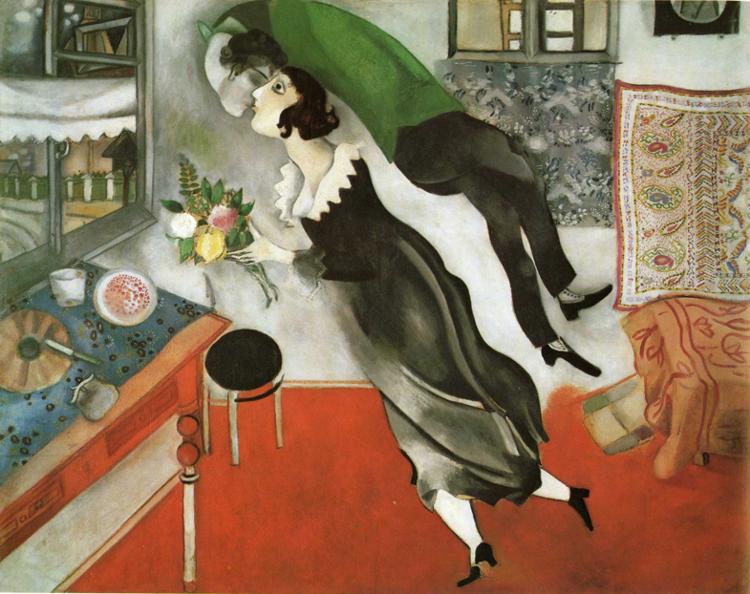 The Birthday painting - Marc Chagall The Birthday art painting The Birthday painting - Marc Chagall The Birthday art painting